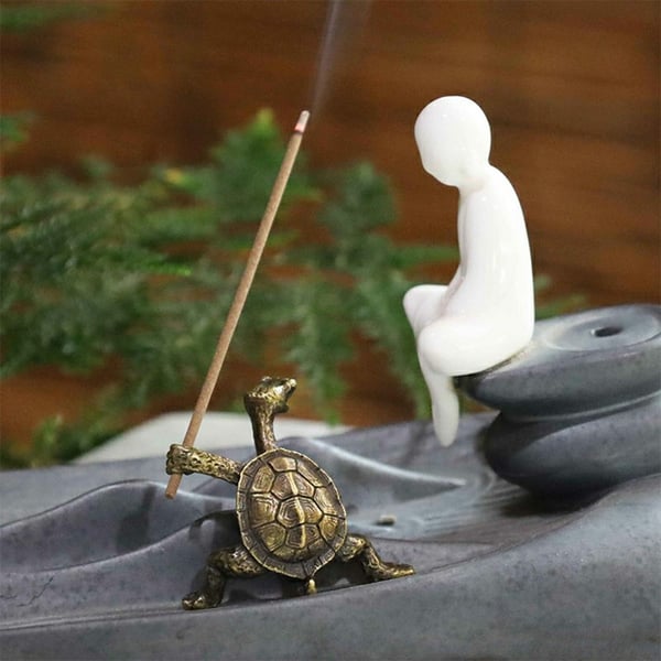 Røkelsesholder Skilpadde Røkelsesbrenner Ornament Meditasjon - Rød