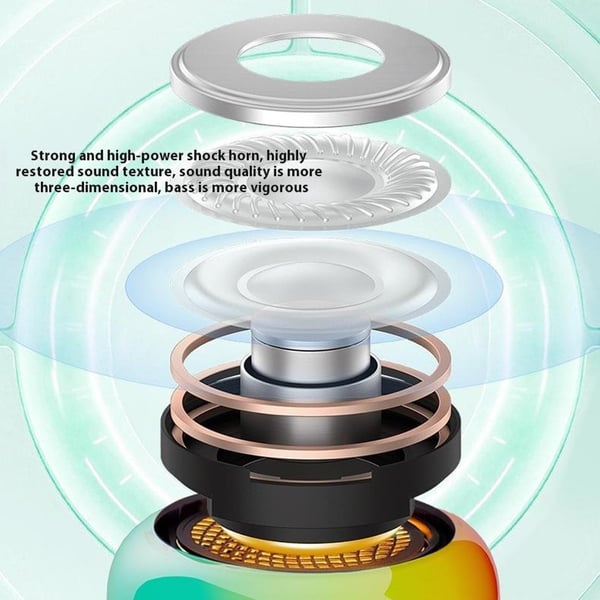 Høyttaler Bluetooth Stereo Surround Trådløs Mini Subwoofer med RGB-lys - Rosa