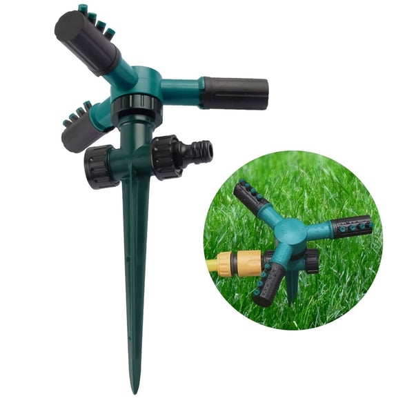 Vannsprinkler 360-graders roterende 3-arms plenvanningssystem