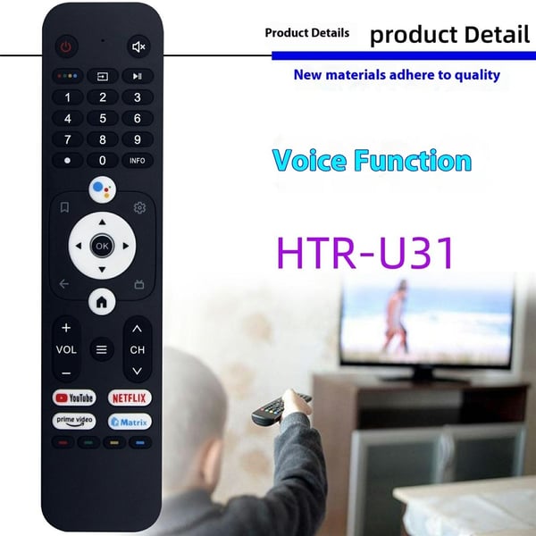 Fjernkontroll utskiftning HTR-U31 for Haier TV stemmestyrt