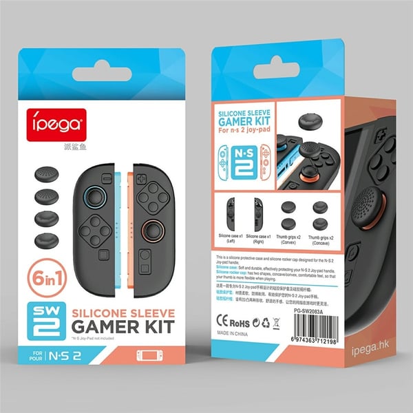 1 par kompatibel med Nintendo Switch 2 deksel med 4 hetter svart