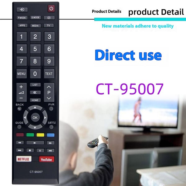 Fjernkontrollerstatning for CT-95007 For Toshiba TV