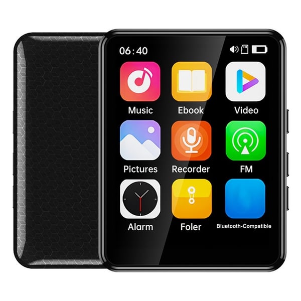 2,4" touchskærm MP4-afspiller Bluetooth FM-radio videoafspiller inkl. 64 GB hukommelseskort