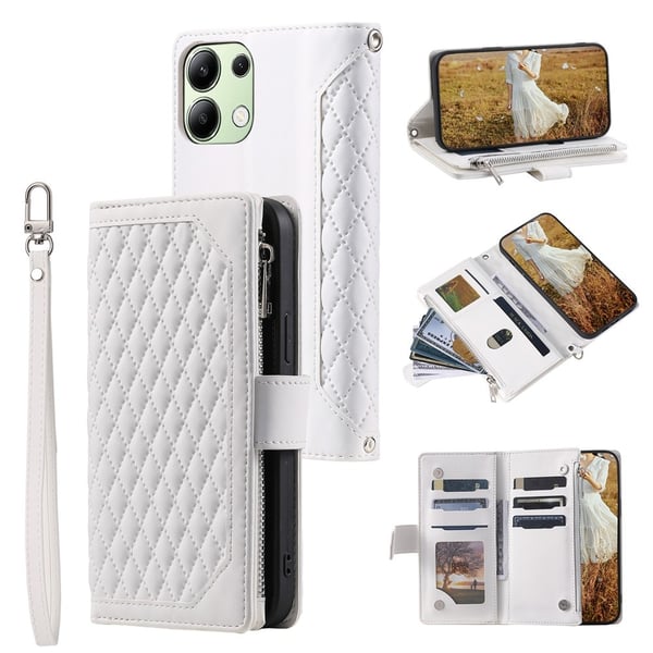 Til Xiaomi Redmi 15C Zipper Wallet Case Rhombus Telefoncover