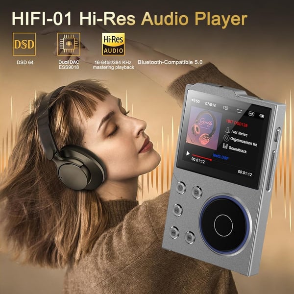 T10 2,4" skjerm HiFi musikkspiller stemmeopptaker Bluetooth FM-radio 16 GB lagringsplass