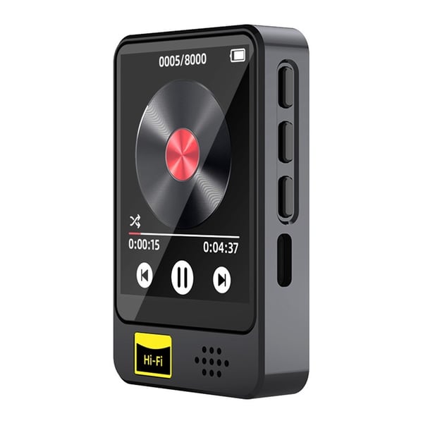 1,77" berøringsskjerm MP4-spiller Bluetooth-radio E-bokleser Stemmeopptaker inkl. 64 GB