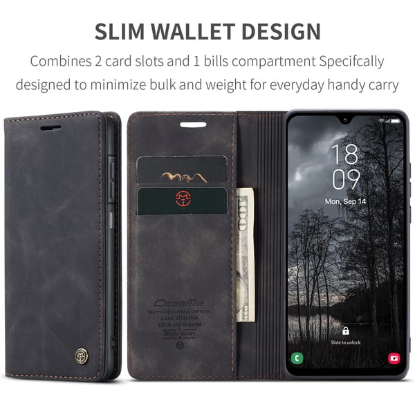 CASEME Retro Pung Taske til Samsung Galaxy A17 - Sort