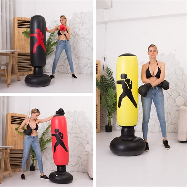 Oppblåsbar Boksesøyle Stående 160 cm Boksepose Boksepose Fitness Trening