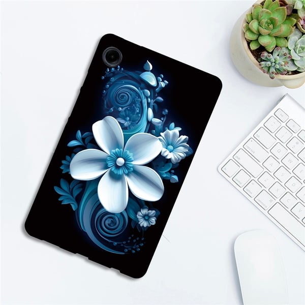 For Samsung Galaxy Tab A11 / A9 Etui Mønstertrykk Slankt TPU Beskyttende Nettbrettetui Orchid