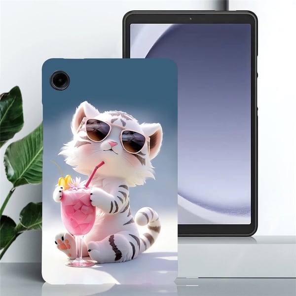 For Samsung Galaxy Tab A11 / A9 Etui Mønstertrykk Slankt TPU Beskyttende Nettbrettetui Tiger