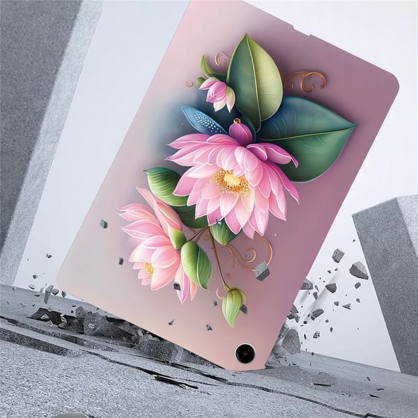 For Samsung Galaxy Tab A11+ Etui Mønstertrykk Slankt TPU Beskyttende Nettbrettetui Lotus