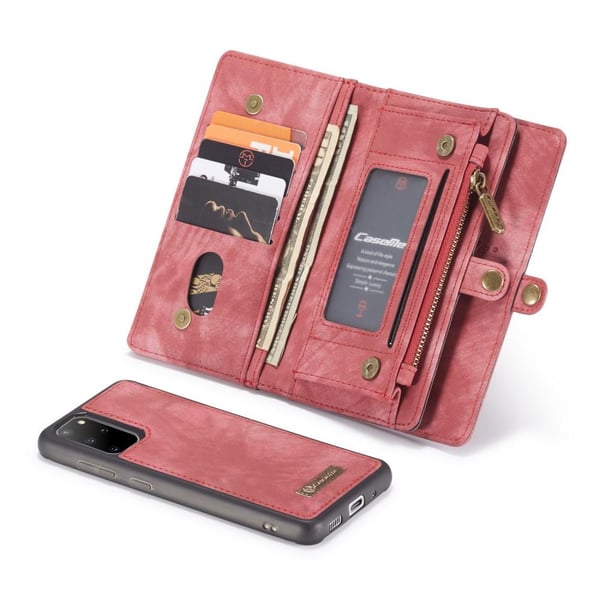 CASEME Samsung Galaxy S20 Plus Retro Lær Lommebok - deksel - Rød