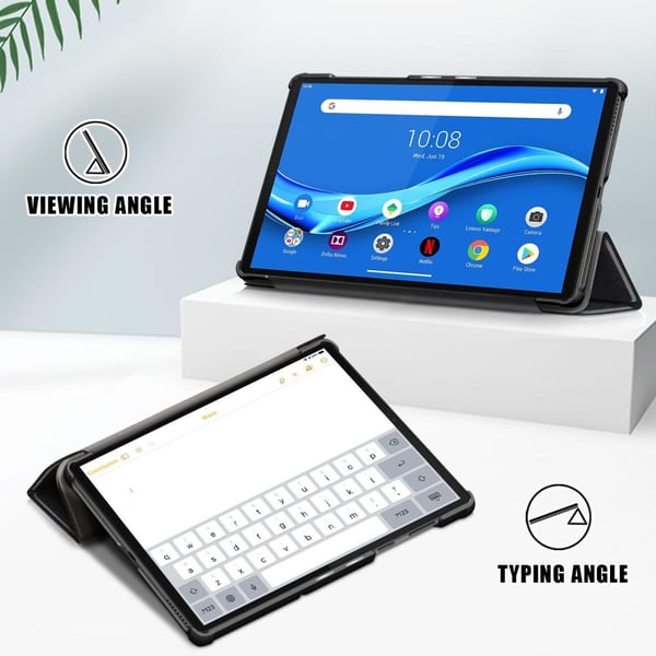 Tri - fold Deksel til Lenovo Tab M10 Plus FHD - Svart