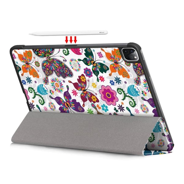 Tredobbelt cover til iPad Pro 11 (2020) / (2018) - Sommerfugle og blomster