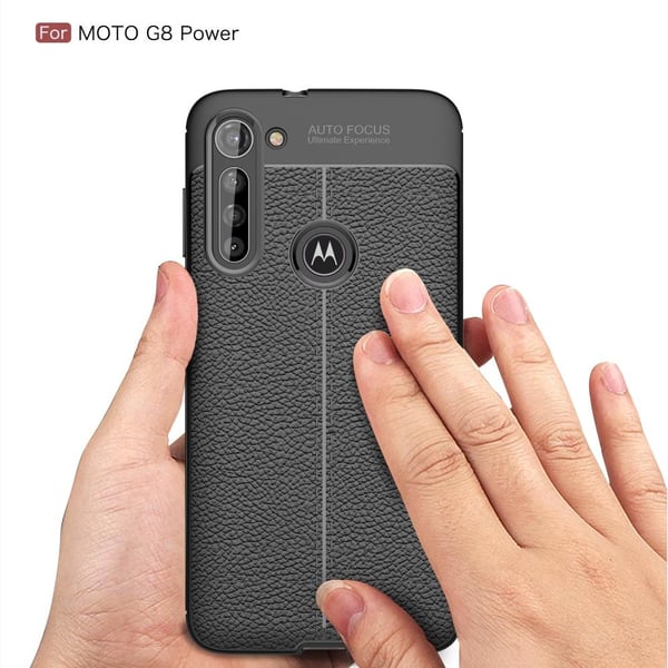 Motorola Moto G8 Power TPU Deksel Litchi Texture - Svart