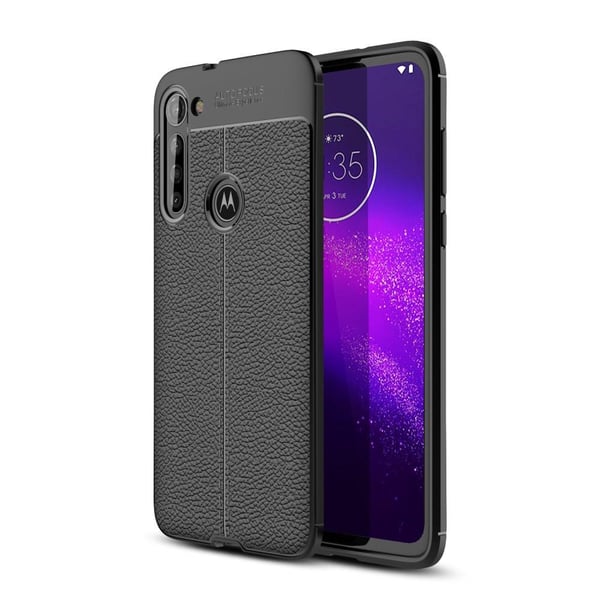 Litchi tekstur blødt TPU-etui til Motorola Moto G8 Power - Sort