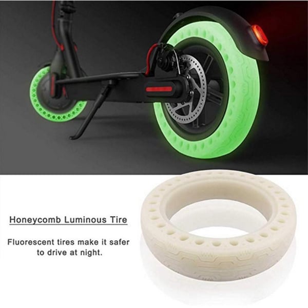 Dekk Honeycomb Punkteringsfri Xiaomi M365 Scooter, 2 - pakke selvlysende