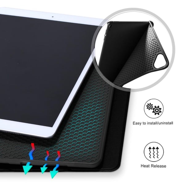 Apple iPad 10.2 2019/2020/2021 Slim Fit Trifoldbart Deksel - Svart
