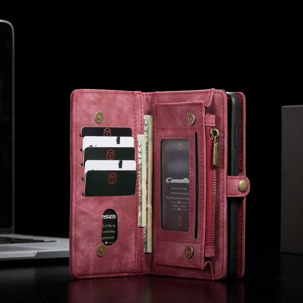 CASEME Samsung Galaxy S21 Retro Lær Lommebok - deksel - Rød