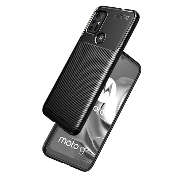 Motorola Moto G30 Karbonfiber Teksturdeksel - Svart