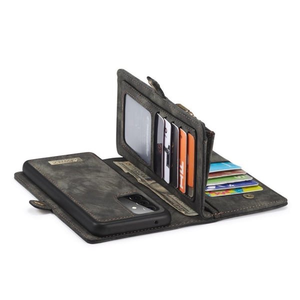 CASEME Samsung Galaxy A72 Retro Lær Lommebok - deksel - Grå