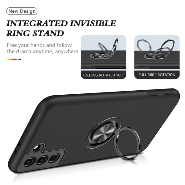 Samsung Galaxy S21 Hybrid Deksel Med Fingerring - Svart
