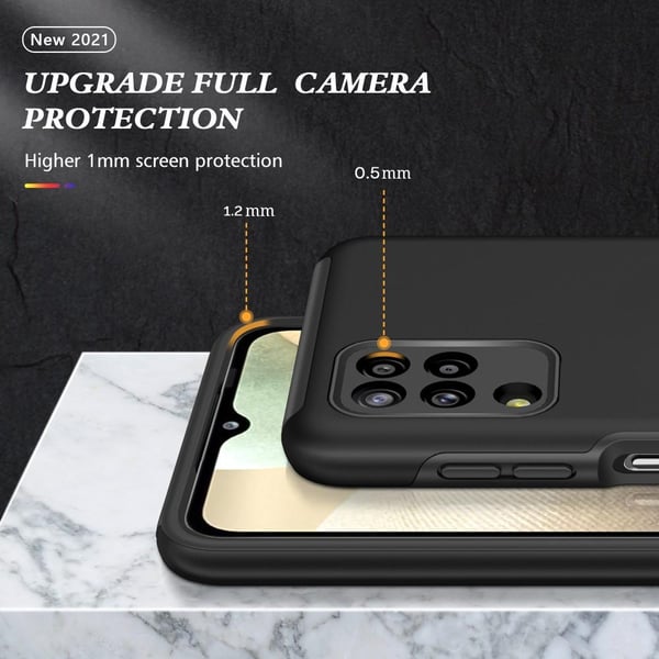 Samsung Galaxy A12 Hybrid Deksel Med Fingerring - Svart