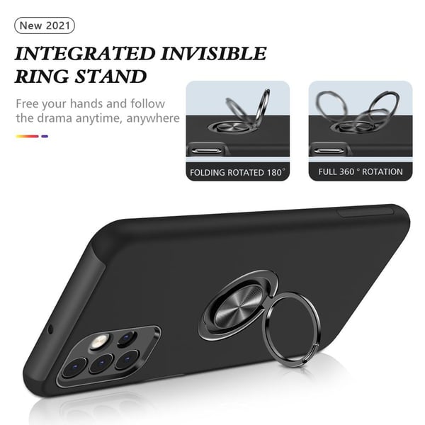 Samsung Galaxy A32 5G Hybrid Deksel Med Fingerring - Svart
