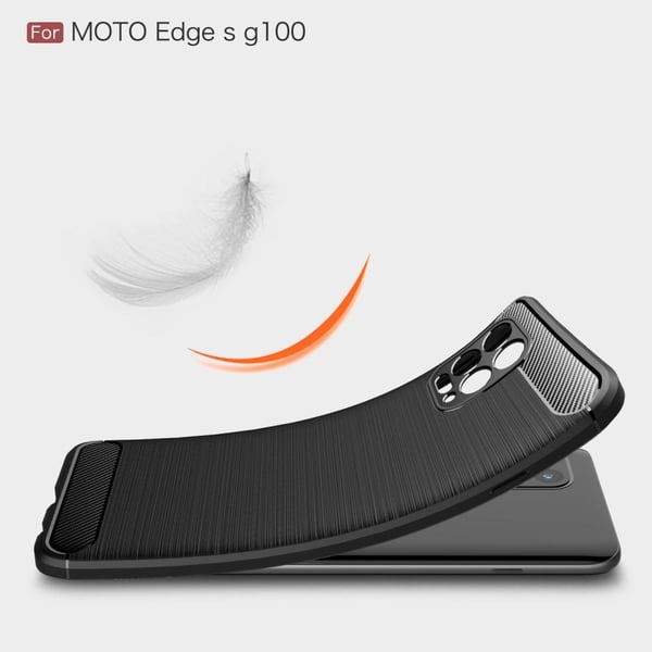 Motorola Moto G100 Karbonfiber Tekstur Deksel - Svart