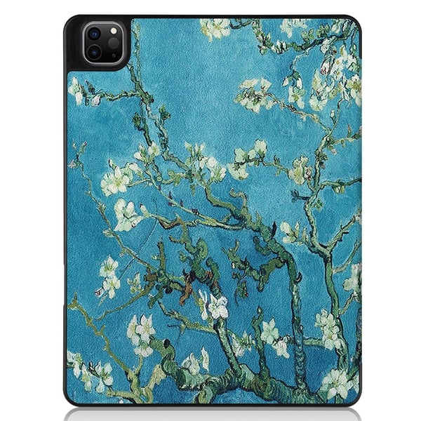 iPad 12.9" Pro 2021 Trifoldet Stand Tabletetui Cover - Blomst