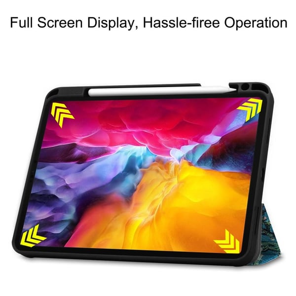 Til iPad Pro 11 2021 Tri-fold Stand Tablet Cover - Blomst