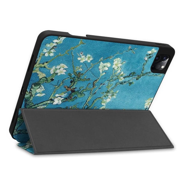 Til iPad Pro 11 2021 Tri-fold Stand Tablet Cover - Blomst