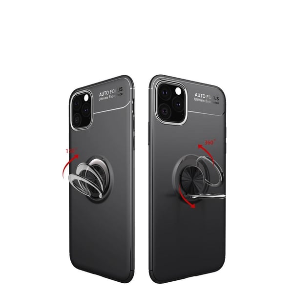 iPhone 11 skal med Finger Ring och inbyggd plåt - Svart