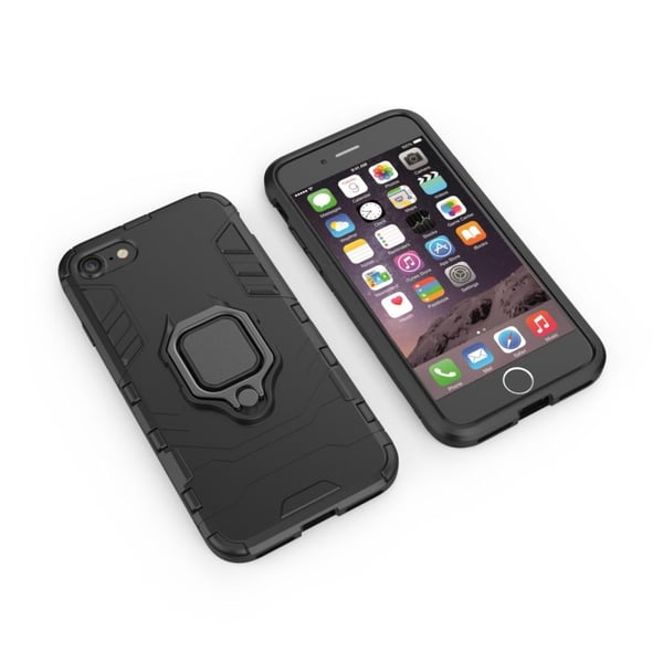 iPhone SE/8/7/6/6S Hybrid Deksel Med Fingerring - Svart