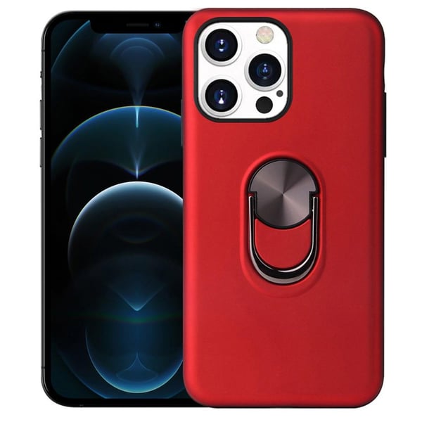 iPhone 13 Pro Max Hybrid Deksel Med Fingerring - Rød
