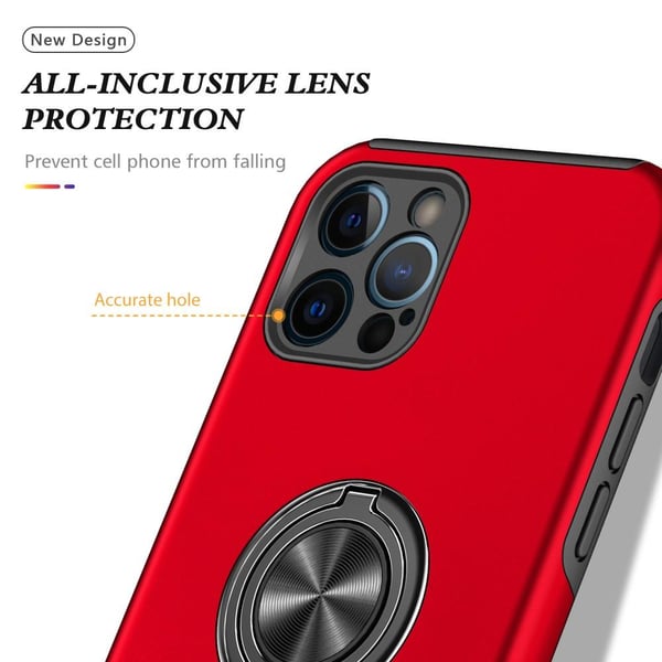 iPhone 13 Mini sormusjalusta hybridikotelo - punainen