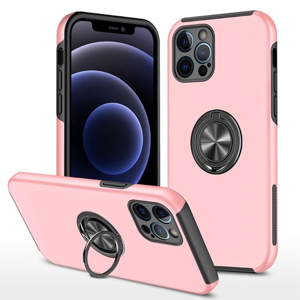 iPhone 13 Pro Max Hybrid - deksel med Fingerring - Rose Gull