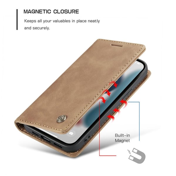 CASEME Lommebok - deksel iPhone 13 - Brun