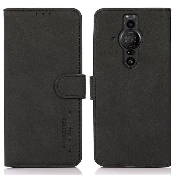 KHAZNEH Vintage tegnebog taske til Sony Xperia Pro - I - sort