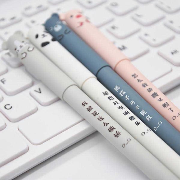 0.35mm gelpenn Student Tegneseriedesign - Svart 4 Stykker Forskjellig