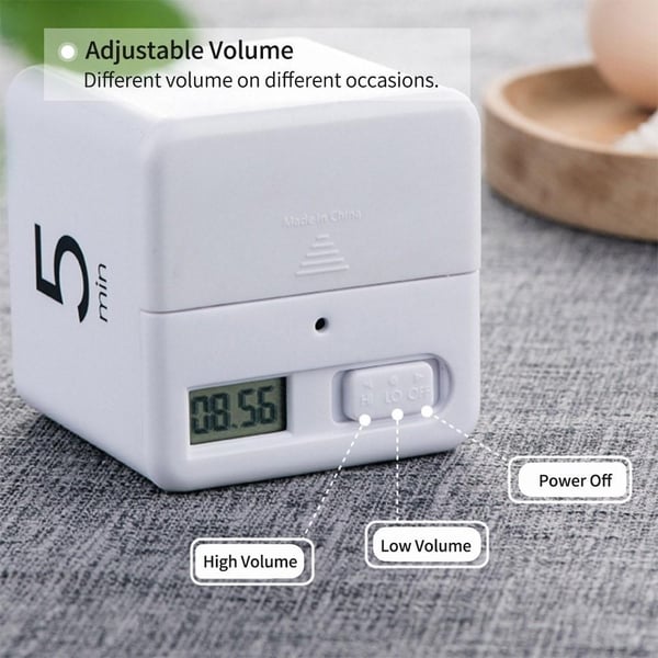 Timer Klokke Digital Timer Nedtellingsalarm 1 - 3 - 5 - 10 minutter