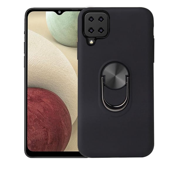 Samsung Galaxy A12 -rengasjalusta, pehmeä hybridikotelo metallilevyllä