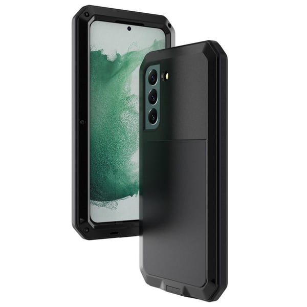 Samsung Galaxy S21 FE Silikonmetall Hybrid Deksel Herdet Glass Anti - støv