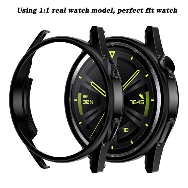 Huawei Watch GT 3 42mm svart ramme med herdet glass