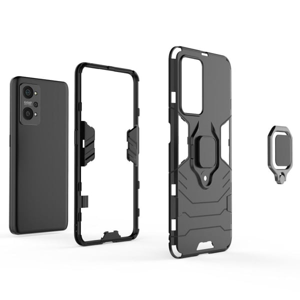 Realme GT Neo 2 Hybrid Veske Med Fingerring - Svart