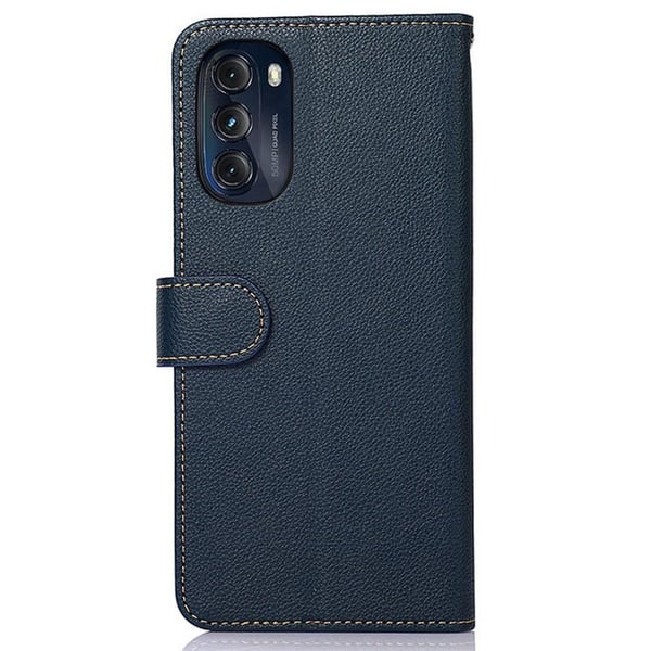 KHAZNEH Motorola Moto G 5G 2022 Lommebok - deksel - Blå/Brun