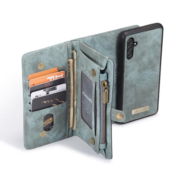CASEME Samsung Galaxy A13 5G/A04s 4G Retro Lær Lommebok - deksel - Blå