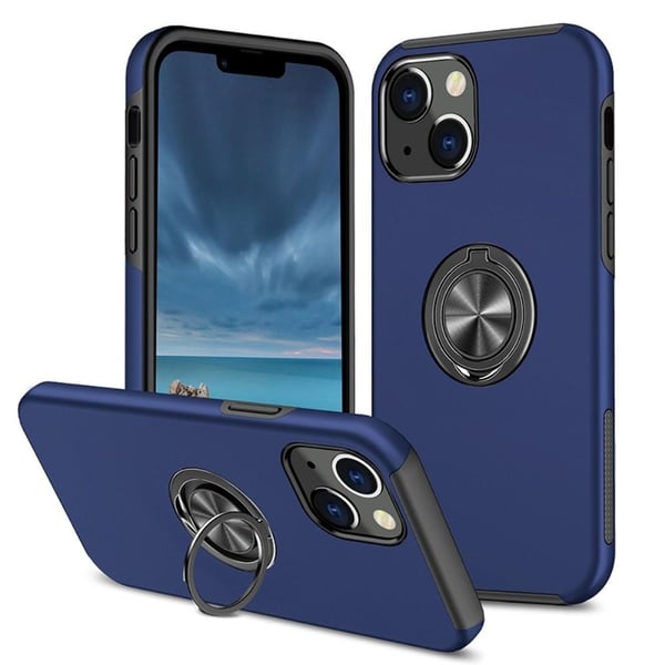 iPhone 14 Hybrid Deksel Med Fingerring - Blå
