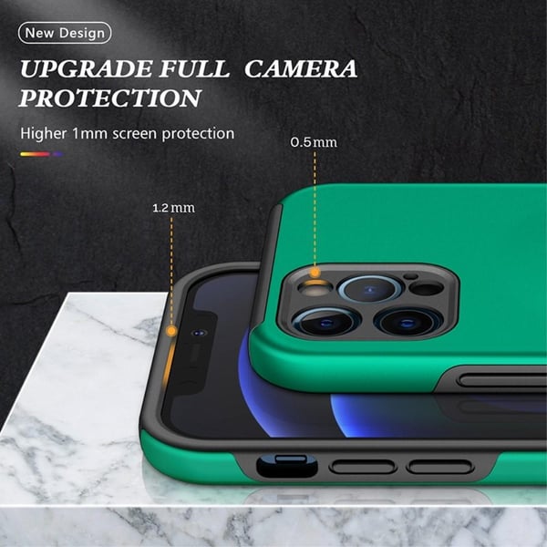 iPhone 14 Pro Fingerring Kickstand Hybrid Taske - Grøn