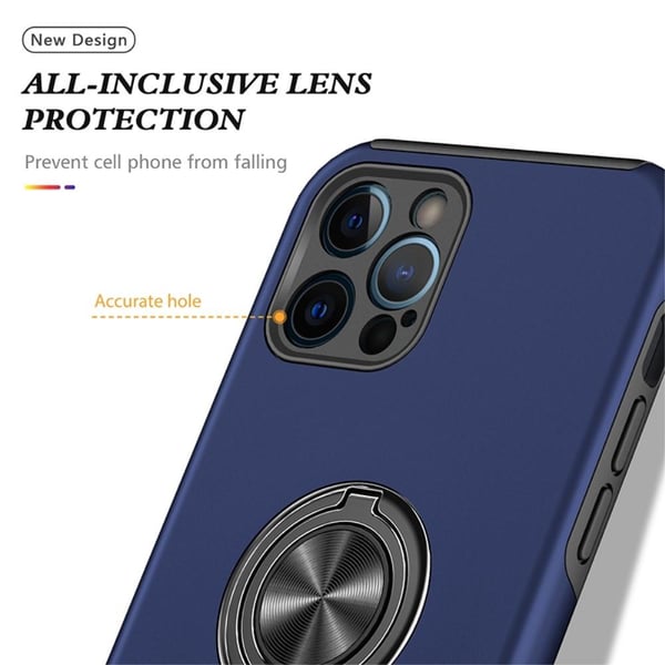 iPhone 14 Pro Sormirengas Sivutuen Hybridikotelo - Sininen